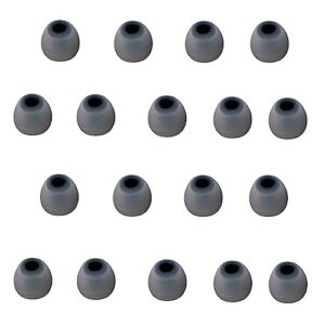 cyadci replacement earbud tips ear bud replacement pieces silicone soft and comfortable fit for inner hole from 3.8mm - 5.1mm earphones 9 pairs medium earbud tips,gray-black