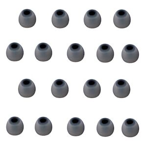 CYADCI Replacement Earbud Tips Ear Bud Replacement Pieces Silicone Soft and Comfortable Fit for Inner Hole from 3.8mm - 5.1mm Earphones 9 Pairs Medium Earbud Tips,Gray-Black