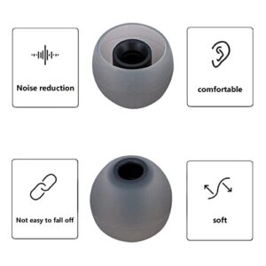 CYADCI Replacement Earbud Tips Ear Bud Replacement Pieces Silicone Soft and Comfortable Fit for Inner Hole from 3.8mm - 5.1mm Earphones 9 Pairs Medium Earbud Tips,Gray-Black