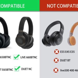 Live 650 BTNC E65BTNC Ear Cushion, Replacement Ear Pads Compatible with JBL E65 E65BTNC / Duet NC / Live 650BTNC Live 660 BTNC Headphones (650 Fabric Mesh)