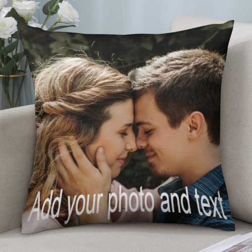 jemite Custom Pillows with Picture Personalized Pillow with Photo, Personalized Gifts for Birthday Christmas Halloween Fathers Mothers Valentines Day (2 PCS)