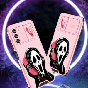 Goocrux for Samsung Galaxy A03S Case Skeleton for Women Girls Cute Skull Girly Phone Cover Gothic Design Aesthetic with Slide Camera Cover Funny Cool Cases for Galaxy A03S 5G 6.5''