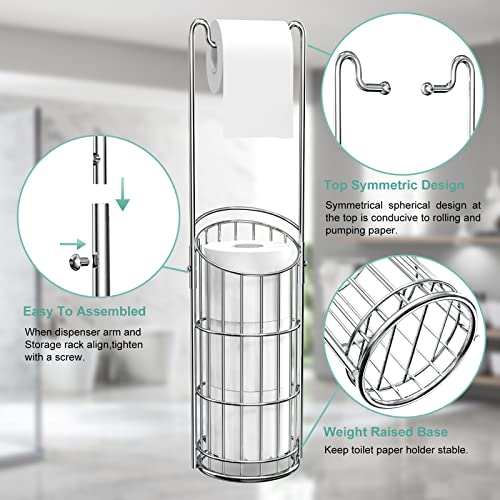 Bundled products of SunCleanse Brushed Nickel Shower Head, 7 Settings Hand held Shower with ON/OFF Pause Switch,and Toilet Paper Stand