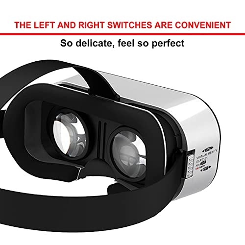 VR Digital Glasses with Gamepad, 3D Glasses Virtual Reality Glasses, with Giant Screen Cinema Effect, Support Myopia Below 800 Degrees, 110 ° Panoramic, for VR Games & 3D Movies