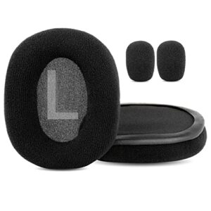 taizichangqin upgrade ear pads ear cushions mic foam replacement compatible with creative fatal1ty gaming headphone ( black velour earpads )