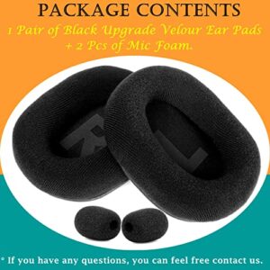 TaiZiChangQin Upgrade Ear Pads Ear Cushions Mic Foam Replacement Compatible with Creative Fatal1ty Gaming Headphone ( Black Velour Earpads )