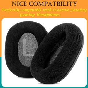 TaiZiChangQin Upgrade Ear Pads Ear Cushions Mic Foam Replacement Compatible with Creative Fatal1ty Gaming Headphone ( Black Velour Earpads )