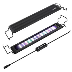 hygger 11w full spectrum aquarium led light with 10 levels of brightness, white blue red green leds,6h8h12h timer,rgb light for 12~19in freshwater fish tank,aquatic plants tropical ornamental fish