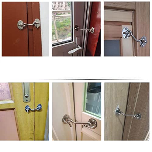 ZSEDP Simple Door and Window Hook Solid Retro Hook Stainless Steel Cabinet Buckle Home Bathroom Latch