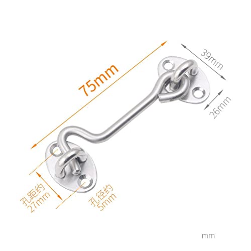 ZSEDP Simple Door and Window Hook Solid Retro Hook Stainless Steel Cabinet Buckle Home Bathroom Latch