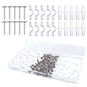 36 pack wire shelf loop clips white plastic down wall cable clips white shelves clips screws and expansion tubes for wire shelving