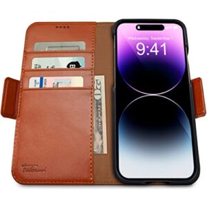 Dreem Bundle: Fibonacci Wallet-Case for iPhone 14 Pro Max with Om AirPods Pro Case Cover - Caramel