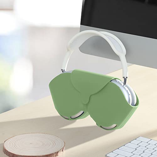 kwmobile Silicone Cover Compatible with Apple Airpods Max Case Holder for Over-Ear Headphones - Pastel Green