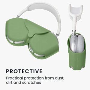 kwmobile Silicone Cover Compatible with Apple Airpods Max Case Holder for Over-Ear Headphones - Pastel Green