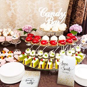 300 Pcs Wedding Favor Candy Buffet Bags 5 x 7 Inch Self Adhesive Wedding Treat Bags Love Is Sweet Take a Treat Individual Cookie Bags with Gold Dots Kraft Paper Gift Wrap Bags for Bridal Shower Party