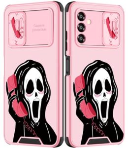 goocrux for samsung galaxy a13 5g case skeleton for women girls cute skull girly phone cover gothic design aesthetic with slide camera cover funny cool cases for galaxy a13 6.5''