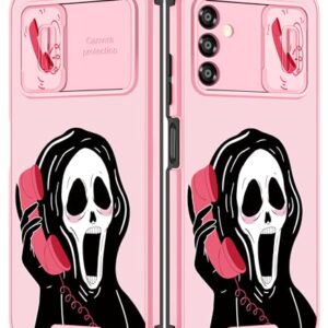 Goocrux for Samsung Galaxy A13 5G Case Skeleton for Women Girls Cute Skull Girly Phone Cover Gothic Design Aesthetic with Slide Camera Cover Funny Cool Cases for Galaxy A13 6.5''