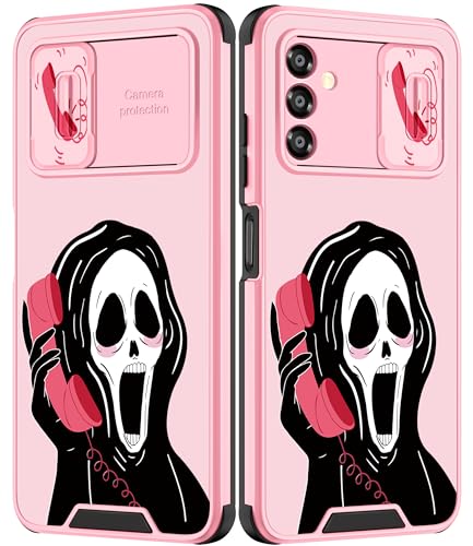 Goocrux for Samsung Galaxy A13 5G Case Skeleton for Women Girls Cute Skull Girly Phone Cover Gothic Design Aesthetic with Slide Camera Cover Funny Cool Cases for Galaxy A13 6.5''