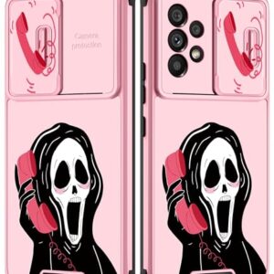 Goocrux for Samsung Galaxy A53 5G Case Skeleton for Women Girls Cute Skull Girly Phone Cover Gothic Design Aesthetic with Slide Camera Cover Funny Cool Cases for Galaxy A53 6.5''