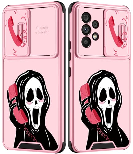 Goocrux for Samsung Galaxy A53 5G Case Skeleton for Women Girls Cute Skull Girly Phone Cover Gothic Design Aesthetic with Slide Camera Cover Funny Cool Cases for Galaxy A53 6.5''