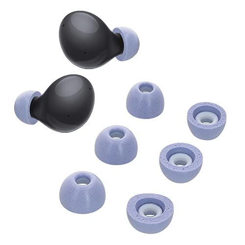 kwmobile Replacement Ear Tips Compatible with Samsung Galaxy Buds 2 - Set of 6 - Memory Foam Eartips - Lavender