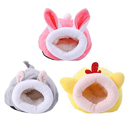 Guinea Pig House Bed Cozy Hamster Warm Bed for Small Animals Winter Nest Hamster Cage Accessories Pet Bed(Grey)