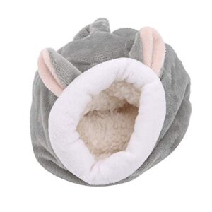 guinea pig house bed cozy hamster warm bed for small animals winter nest hamster cage accessories pet bed(grey)