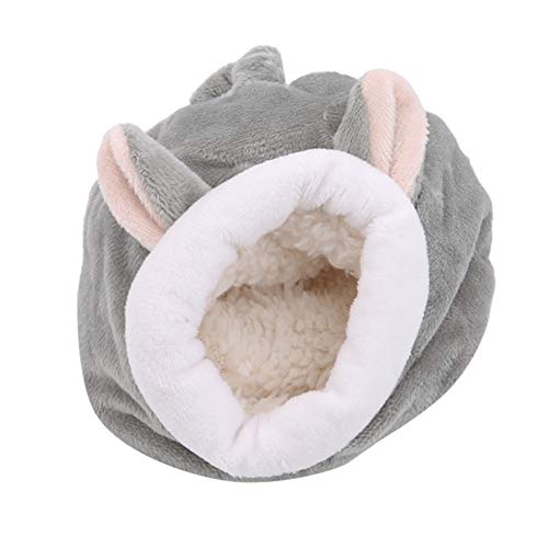 Guinea Pig House Bed Cozy Hamster Warm Bed for Small Animals Winter Nest Hamster Cage Accessories Pet Bed(Grey)