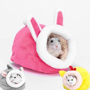 Guinea Pig House Bed Cozy Hamster Warm Bed for Small Animals Winter Nest Hamster Cage Accessories Pet Bed(Grey)