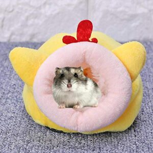 Guinea Pig House Bed Cozy Hamster Warm Bed for Small Animals Winter Nest Hamster Cage Accessories Pet Bed(Grey)