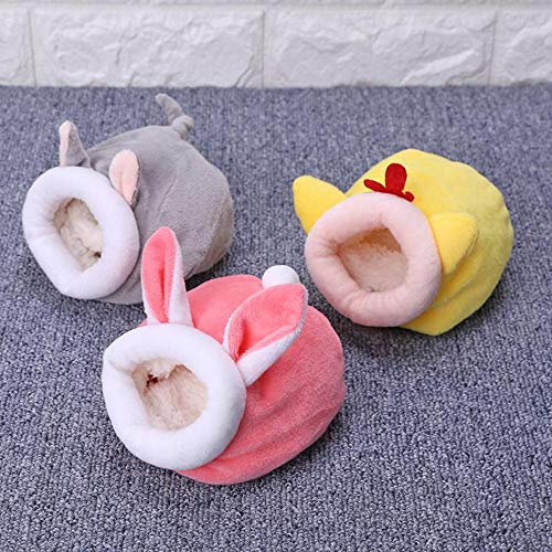 Guinea Pig House Bed Cozy Hamster Warm Bed for Small Animals Winter Nest Hamster Cage Accessories Pet Bed(Grey)