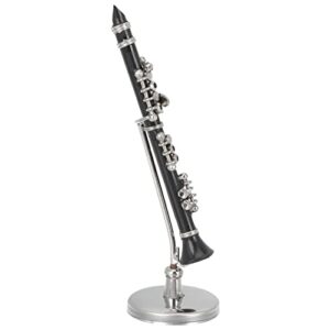 eringogo mini toys ation 1 set copper miniature saxophone with stand and case mini musical instrument miniature clarinet tiny clarinet model doll house decoration