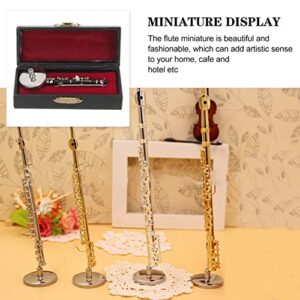 ERINGOGO Mini Toys ation 1 Set Copper Miniature Saxophone with Stand and Case Mini Musical Instrument Miniature Clarinet Tiny Clarinet Model Doll House Decoration