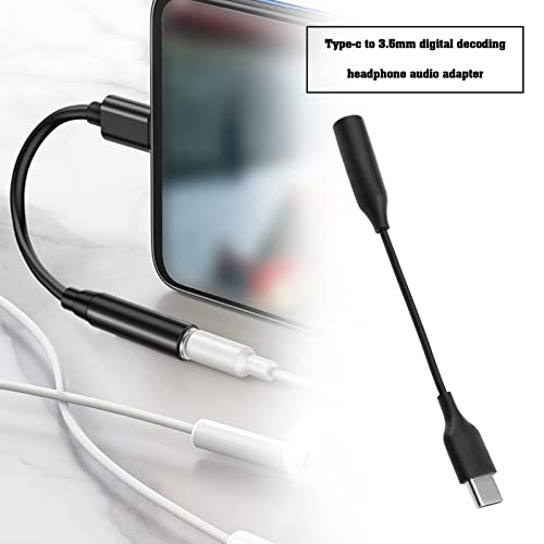 2Pcs USB C to 3.5mm Headphone Jack Adaptor Compatible with Huawei P40/P30/P20 Mate 30/30 Pro/20/20 Pro Compatible with Samsung GA Axy S21/S20/S20+Ultra/S10/S9 Black