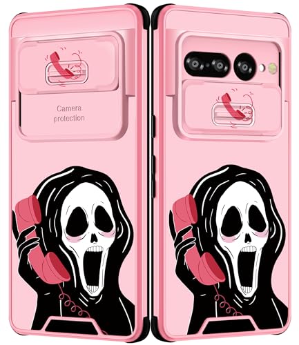 Goocrux for Google Pixel 7 Pro Case Skeleton for Women Girls Cute Skull Phone Cover Gothic Design Aesthetic with Slide Camera Cover Funny Goth Cool Cases for Pixel 7 Pro 5G 6.7 inch