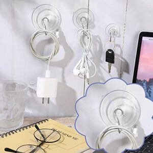 Roowest 60 Pcs Suction Cup Hooks Window Suction Cups with Hooks Clear Removable Wall Hooks Suction Cup Hangers for Glass Window Door Wall Mirror Wreath Loofah Tile, 12 Large, 24 Medium, 24 Small