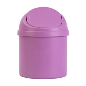 small bin, mini desk bin pp compact intimate desktop bin with lid design for home kitchen desk bedroom(purple)