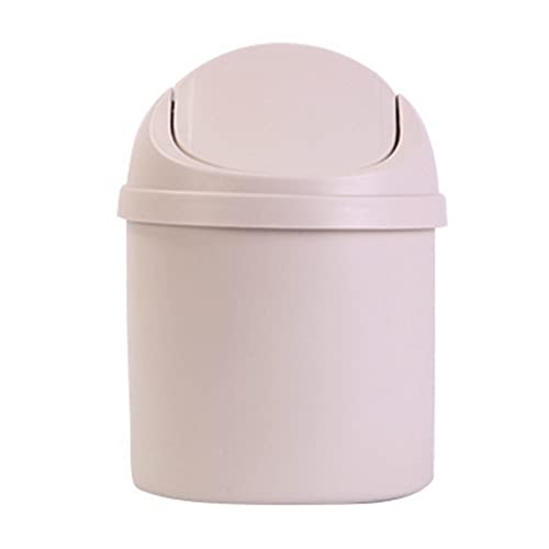 Small Bin, Mini Desk Bin PP Compact Intimate Desktop Bin with Lid Design for Home Kitchen Desk Bedroom(Purple)