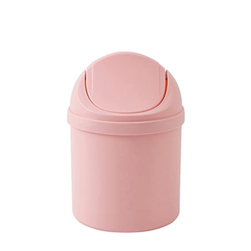 Small Bin, Mini Desk Bin PP Compact Intimate Desktop Bin with Lid Design for Home Kitchen Desk Bedroom(Purple)