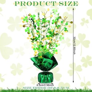 2 Pcs St. Patrick's Day Shamrock Spray Centerpieces Green and Gold Foil Shamrock Tabletop Party Decor for St Patrick's Day Home Classroom Party Table Accessory