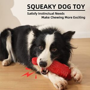 Tough Squeaky Dog Toys for Aggressive Chewers Large Breed, Dog Chew Toys, Super Chewer Dog Toys, Rubber Dog Toys for Large Dogs, Durable Dog Toys for Medium Dogs, Upgraded Indestructible Dog Toys