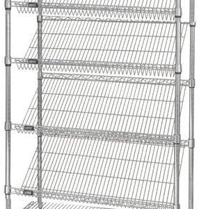 Omega 18" Deep x 60" Wide x 74" High 6 Tier Black Slanted Wire Shelf Starter Shelving Unit