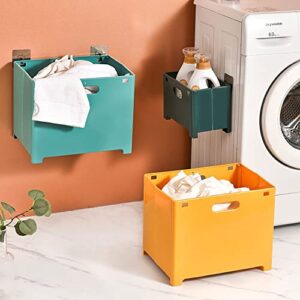 SHUIZONG Dirty clothes storage baskets wall-mounted foldable dirty clothes basket household bathroom mounted put dirty clothes basket washing clothes