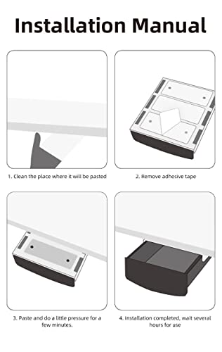 Rg-desk adhesive drawer 2 Pack adhesive desk drawer + triple adhesive | under desk organizer| adhesive pull out drawer | under desk drawer | under desk storage drawers | drawer under desk