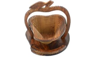 baskets i folding wooden basket i collapsible adjustable basket i decorative rosewood color i gift for mom wedding gift christmas i by dawn handicrafts (mango - 1 compartment)