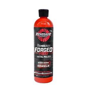 renegade products usa - forged red - forged metal polish for billet wheels & soft aluminum, soft metal & forged wheel polish, billet aluminum cleaner & polish, 12oz.