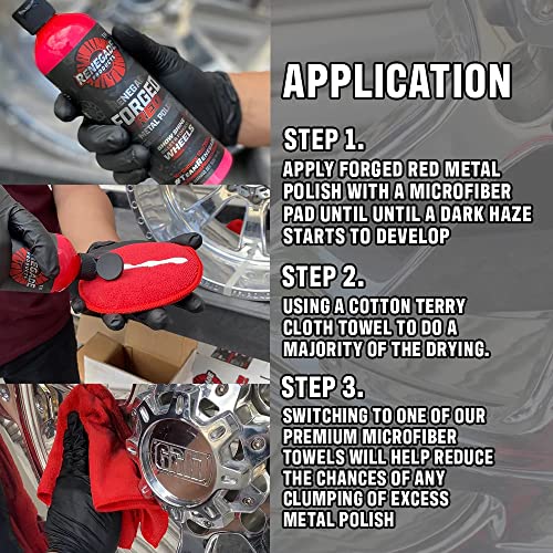 Renegade Products USA - Forged Red - Forged Metal Polish for Billet Wheels & Soft Aluminum, Soft Metal & Forged Wheel Polish, Billet Aluminum Cleaner & Polish, 12oz.