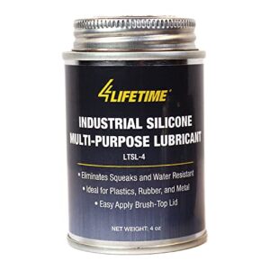 4lifetimelines multipurpose automotive silicone lubricant for rubber, metal, glass, and plastic surfaces, brush top can - 4 oz