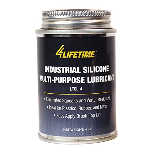 4LIFETIMELINES Multipurpose Automotive Silicone Lubricant for Rubber, Metal, Glass, and Plastic Surfaces, Brush Top Can - 4 oz