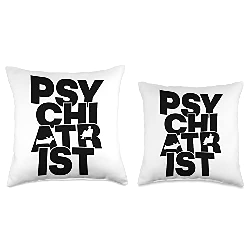 Funny Psychiatrist Gift for Men, Dad, Mom & Women Psychiatry Profession Job Work-Psychiatrist Throw Pillow, 18x18, Multicolor